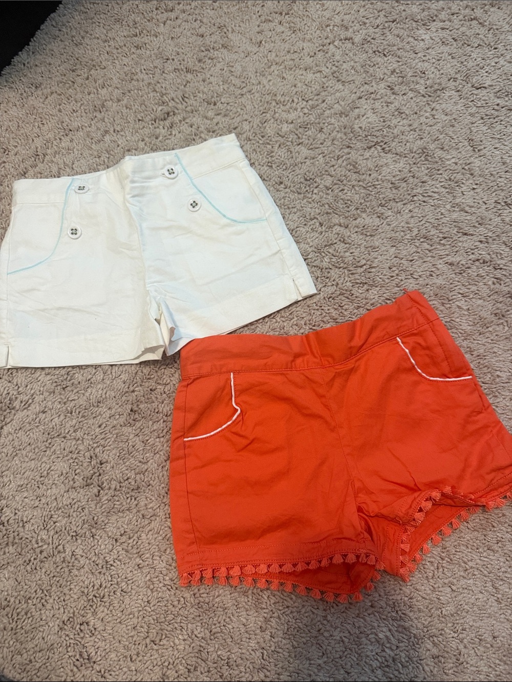 Janie and Jack White and Orange Girls' Shorts Set